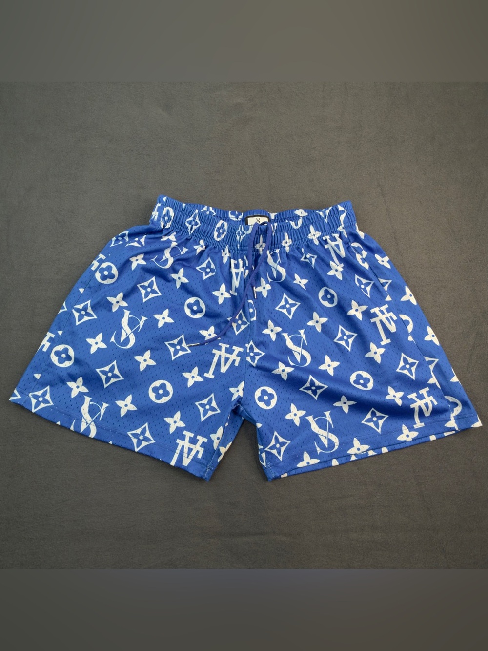 VERSAILLES Blue Monogram Athletic Mesh Shorts Activewear Streetwear